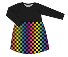 Load image into Gallery viewer, Rainbow Check Play Dress