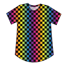 Load image into Gallery viewer, Rainbow Check Ladies' Relaxed Tee