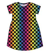 Load image into Gallery viewer, Rainbow Check Play Dress