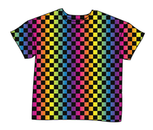 Load image into Gallery viewer, Rainbow Check Ladies' Oversized Tee