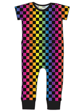 Load image into Gallery viewer, Rainbow Check Bennett Pants and Shorts Length T-Shirt Romper