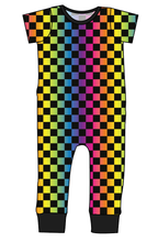 Load image into Gallery viewer, Rainbow Check Emmett Pants And Shorts T-Shirt Romper