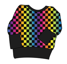 Load image into Gallery viewer, Rainbow Check Grow With Me Hoodie (or Crewneck)