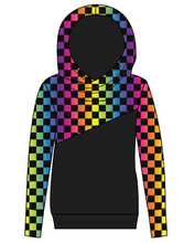 Load image into Gallery viewer, Rainbow Check Ladies Hoodie