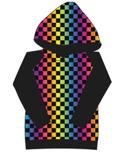 Load image into Gallery viewer, Rainbow Check Ladies Hoodie