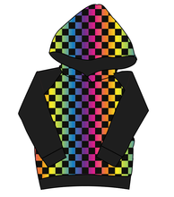Load image into Gallery viewer, Rainbow Check Classic Hoodie (or Crewneck)