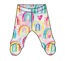 Load image into Gallery viewer, Over The Rainbow Newborn Footed Pants