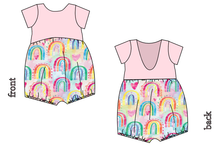 Load image into Gallery viewer, Over The Rainbow Low Back Romper and Bubble Romper