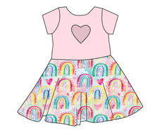 Load image into Gallery viewer, Over The Rainbow Molly Heart Back Twirly Dress