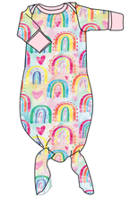 Load image into Gallery viewer, Over The Rainbow Newborn Knotted Gown