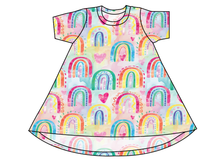 Load image into Gallery viewer, Over The Rainbow Basic T-Shirt Dress