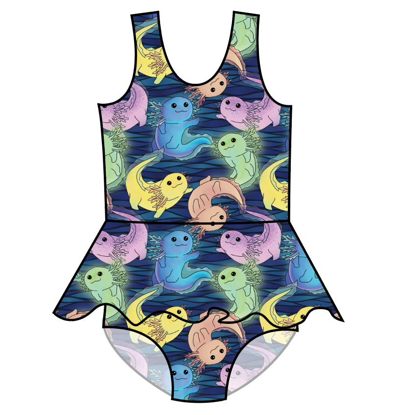 Axolotl Swim Skirted One Piece Swim Suit