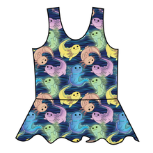 Load image into Gallery viewer, Axolotl Swim Peplum Swim Top