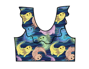 Axolotl Swim Ruffle Neck Swim Top