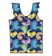 Load image into Gallery viewer, Axolotl Swim Ruffle Neck Swim Top