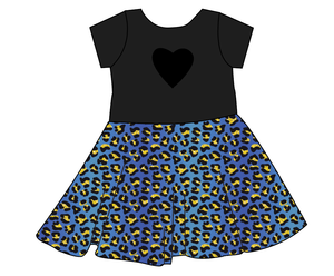 Celebration Cheetah Molly Heart Back Twirly Dress