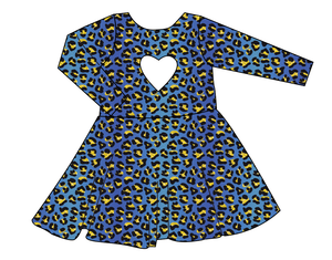 Celebration Cheetah Molly Heart Back Twirly Dress