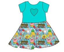 Load image into Gallery viewer, Bikini Bottom Molly Heart Back Twirly Dress