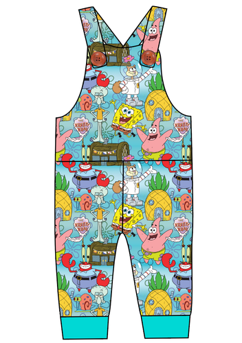 Bikini Bottom Overalls and Shortalls