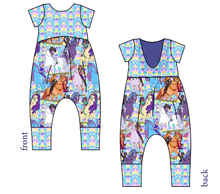 Load image into Gallery viewer, Unicorn Riders Low Back Romper and Bubble Romper