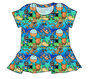 Crime-Biting Canine Ladies' Peplum Top