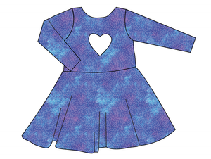 90s Splash Molly Heart Back Twirly Dress
