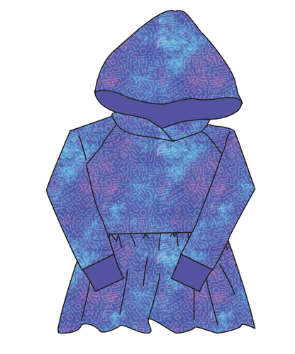 90s Splash Peplum Hoodie (or Crewneck)