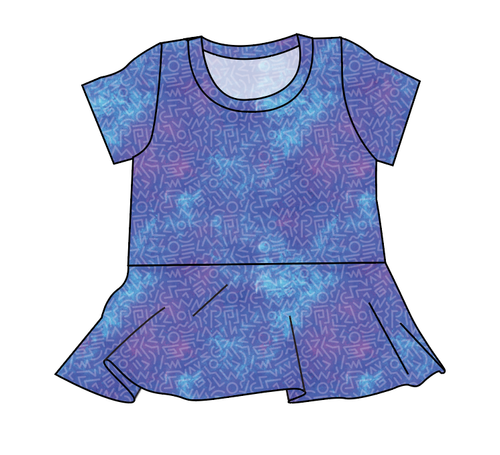 90s Splash Peplum Top