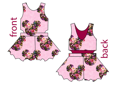Floral Mouse Ears Kids Playsuit