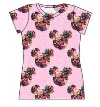 Load image into Gallery viewer, Floral Mouse Ears Ladies&#39; Basic Tee