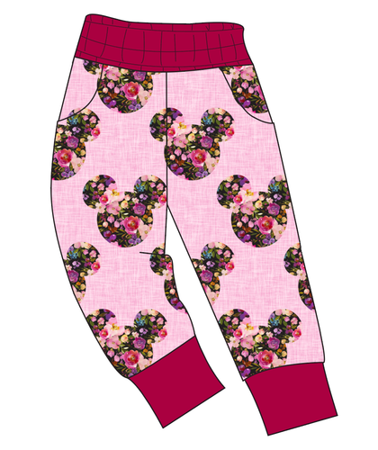 Floral Mouse Ears Ladies' Joggers and Jogger Shorts