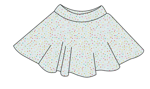 Rainbow Confetti Ladies' Circle Skirt