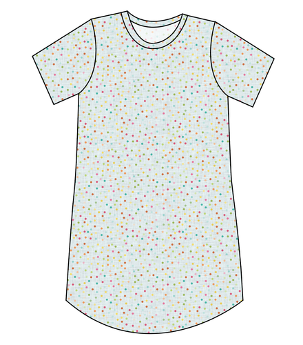 Rainbow Confetti Ladies' T-Shirt Dress