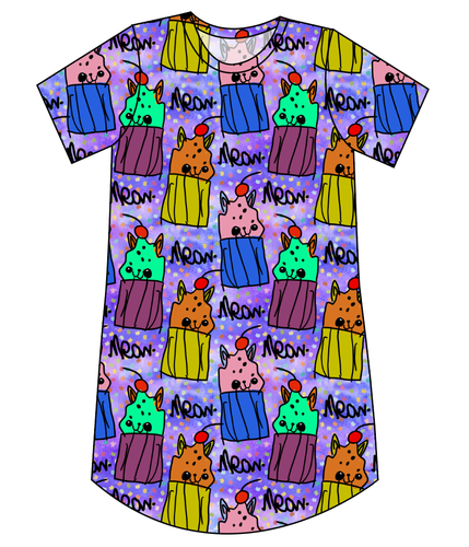 Junipers Cat Treats Ladies' T-Shirt Dress