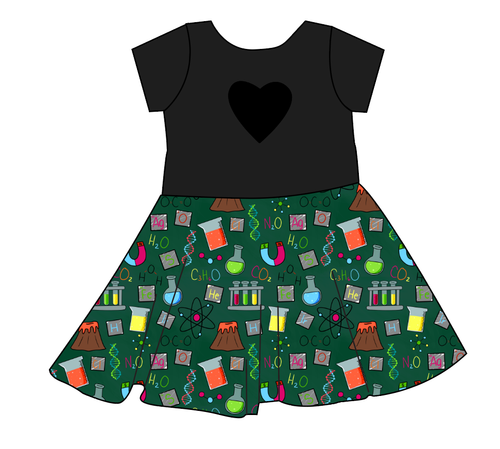 Science Rules Molly Heart Back Twirly Dress