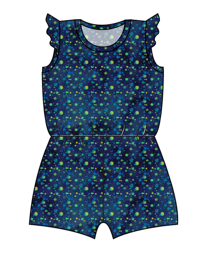 Navy Splatter Ivy Summer Romper