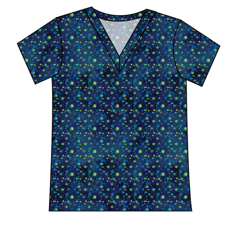 Navy Splatter Ladies' Slouchy V-Neck Tee