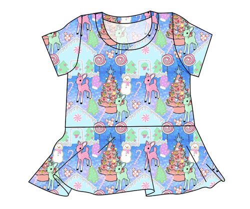 Pastel Wonderland Ladies' Peplum Top