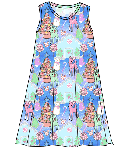 Pastel Wonderland Ladies' Swing Dress