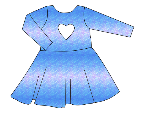 Wonderland Glimmer Molly Heart Back Twirly Dress