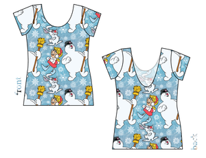 Frosty and Friends Ladies' Low Back Ballerina Tee
