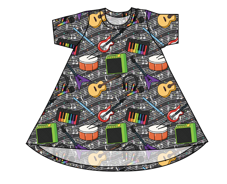 Rainbow Rock Basic T-Shirt Dress