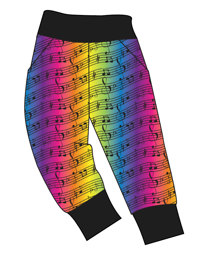 Neon Notes Basic Joggers And Jogger Shorts