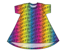 Load image into Gallery viewer, Neon Notes Basic T-Shirt Dress