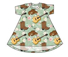 Load image into Gallery viewer, Floral Boots and Hats Basic T-Shirt Dress