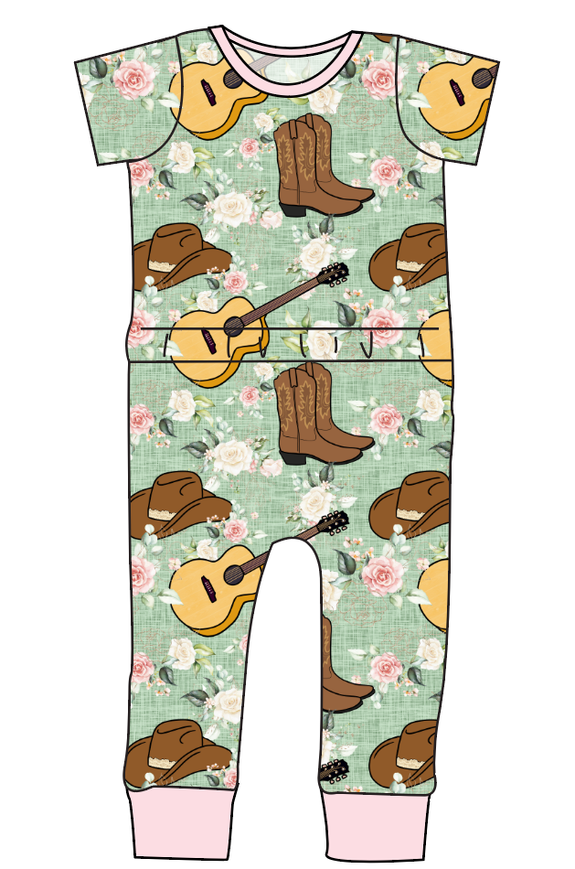 Floral Boots and Hats Bennett Pants and Shorts Length T-Shirt Romper