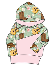 Load image into Gallery viewer, Floral Boots and Hats Grow With Me Hoodie (or Crewneck)