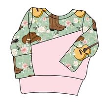 Load image into Gallery viewer, Floral Boots and Hats Grow With Me Hoodie (or Crewneck)