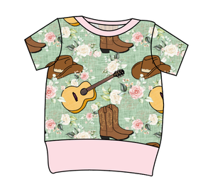 Floral Boots and Hats Grow With Me Tee