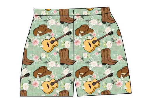 Floral Boots and Hats Ladies' Lounge Shorts